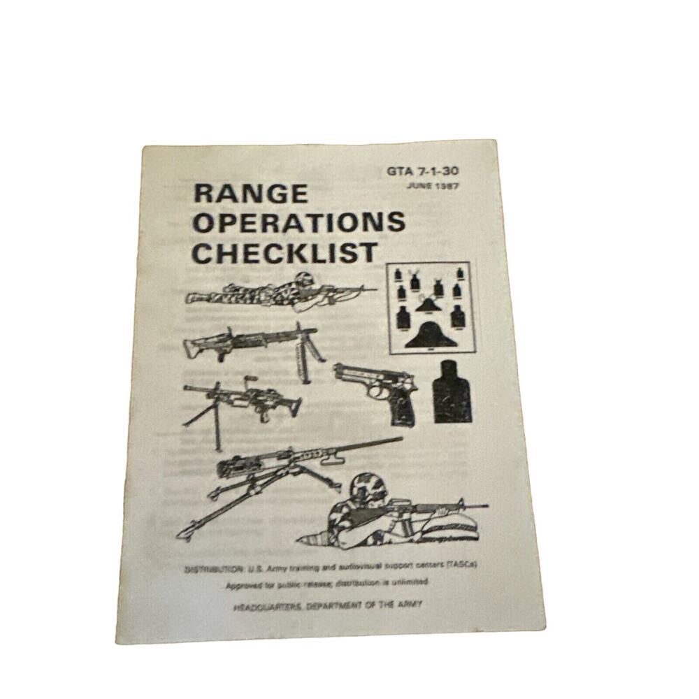Range Operations Checklist GTA 7-1-30 Department Of The Army